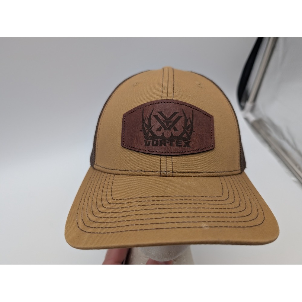 Vortex Optics Trucker Hat Brown Mesh Snapback Adjustable Cap OSFM Logo